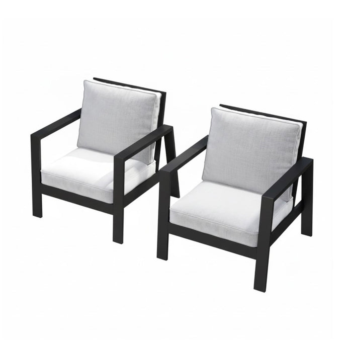 All-Weather Ergonomic Patio Armchairs With Thick Cushions (Set of 2)