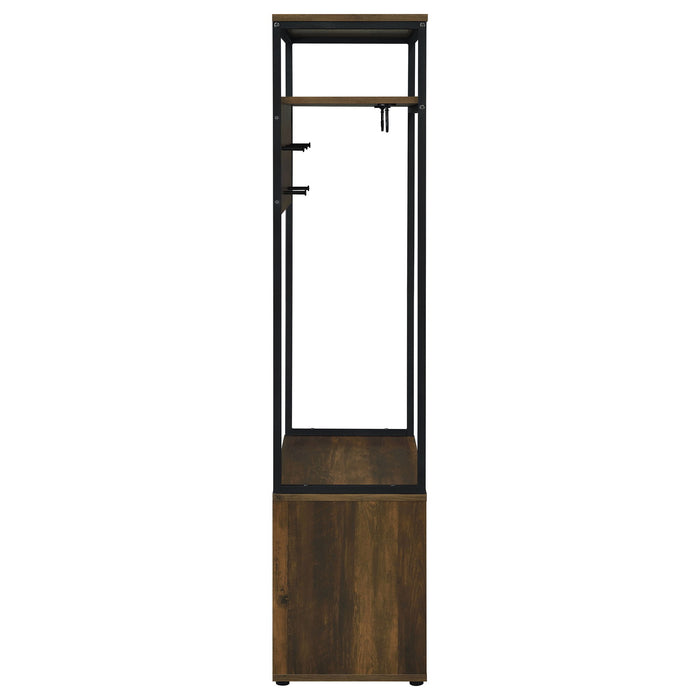 Flora - 2 Door Coat Rack Hall Tree Storage Bench And Multi Functional Storage - Natural