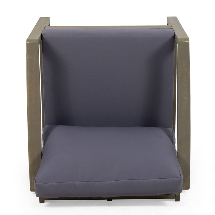 Samwell - Club Chair Outdoor Seating Acacia Wood - Dark Gray