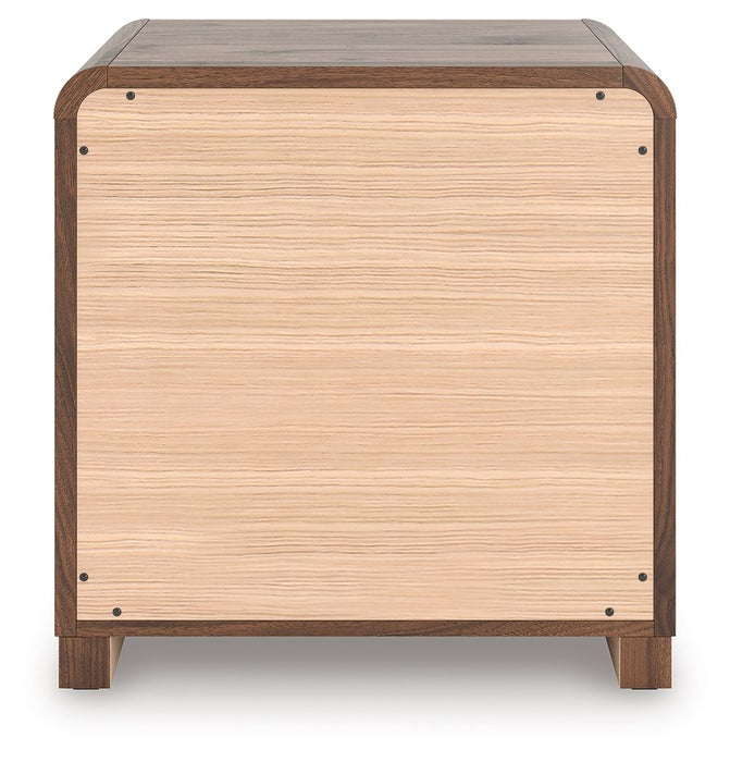 Fortlorn - Two Drawer Night Stand - Walnut Brown