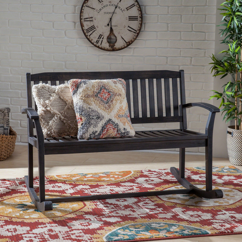 Baxter - Rocking Loveseat - Dark Gray