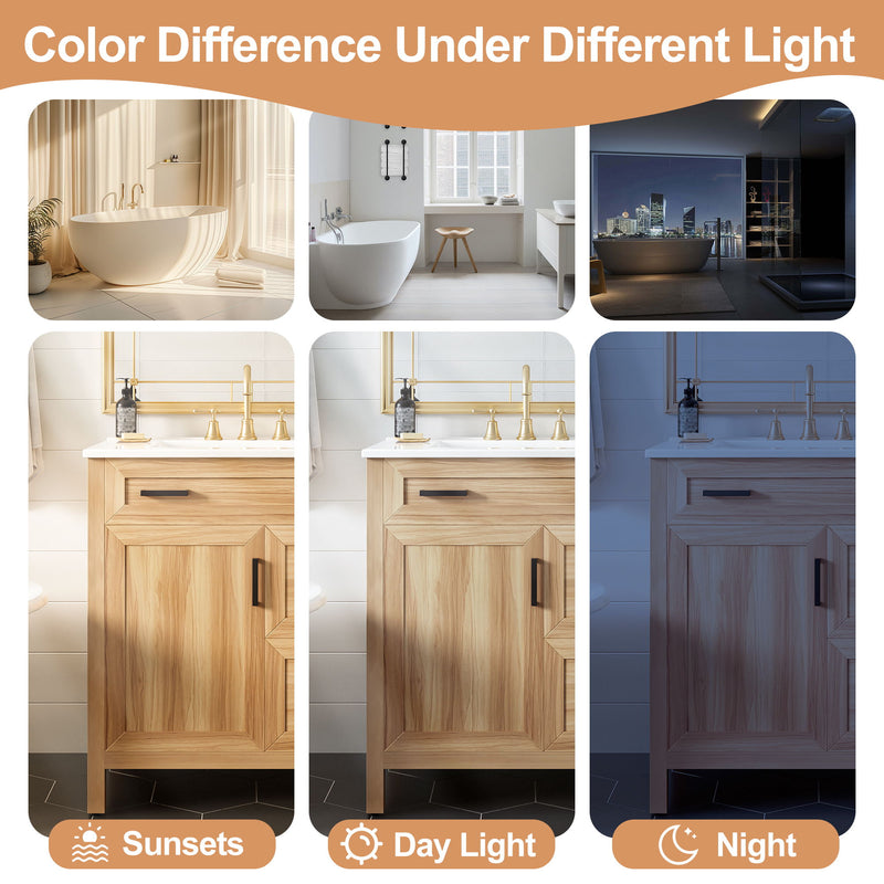 Bathroom Vanity With Sink, 2 Soft Close Drawers, 1 Soft Close Door, Adjustable Shelf