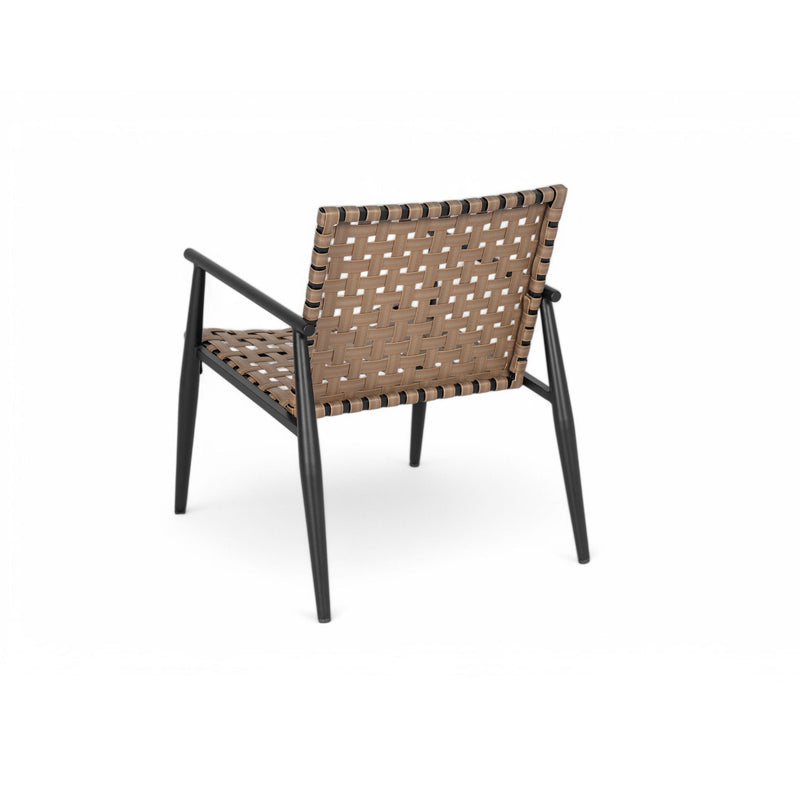 Outdoor Chat Set, 2 Chairs & Side Table - Black / Brown