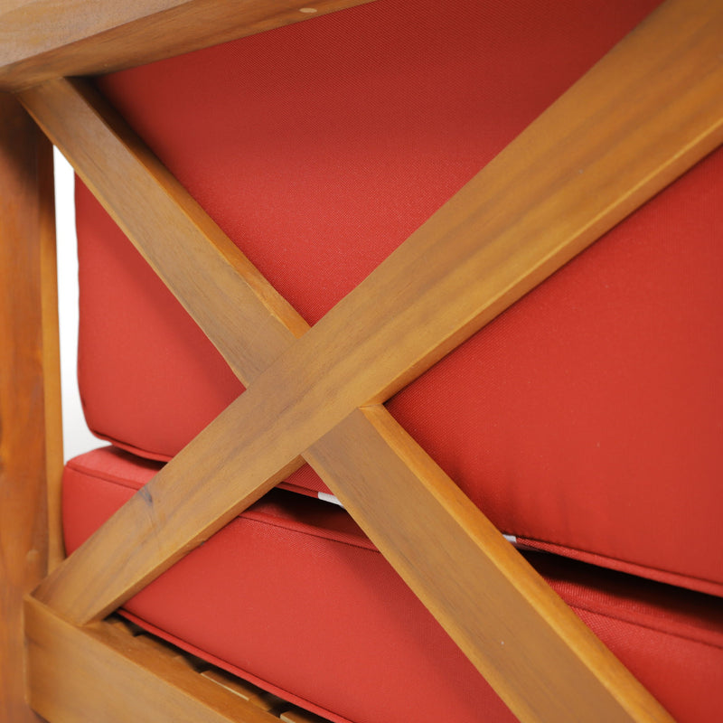 Brava - X Back Corner Bench With Coffee Table