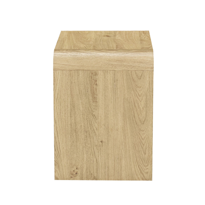 Mara One Drawer End Table / Bedside Table-Natural