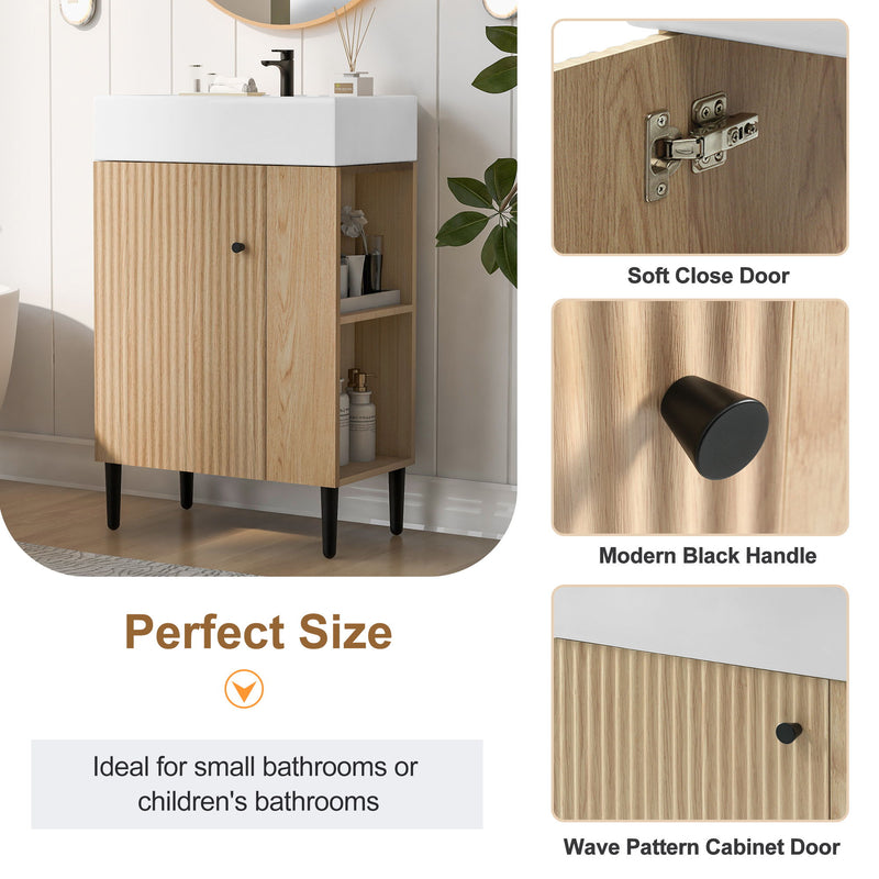 Bathroom Vanity, Combo Cabinet, Bathroom Storage Cabinet, Single Ceramic Sink