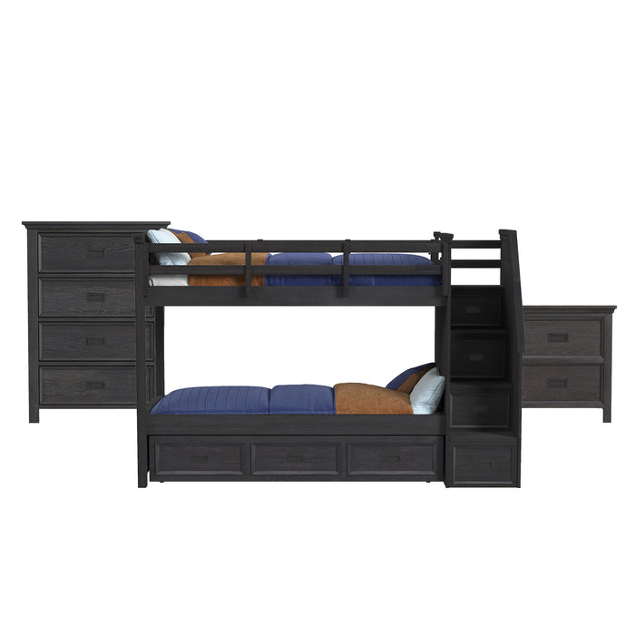 Hampton Kids - Bunk With Staircase And Trundle Bedroom Set