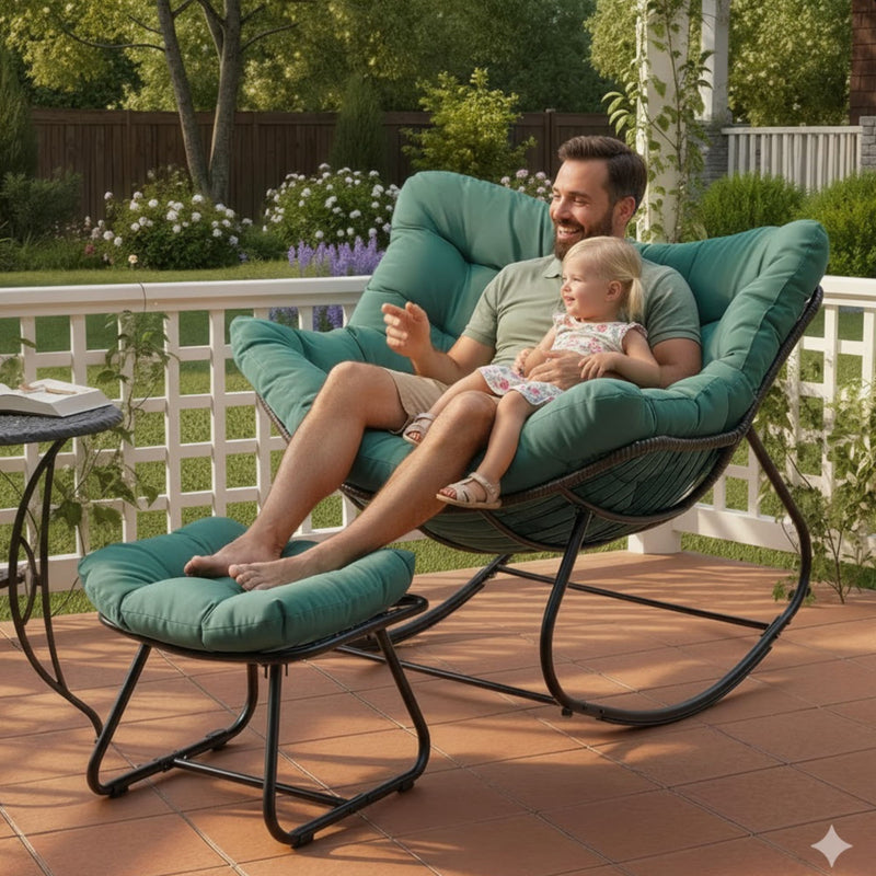 Egg Rocking Chair With Ottoman