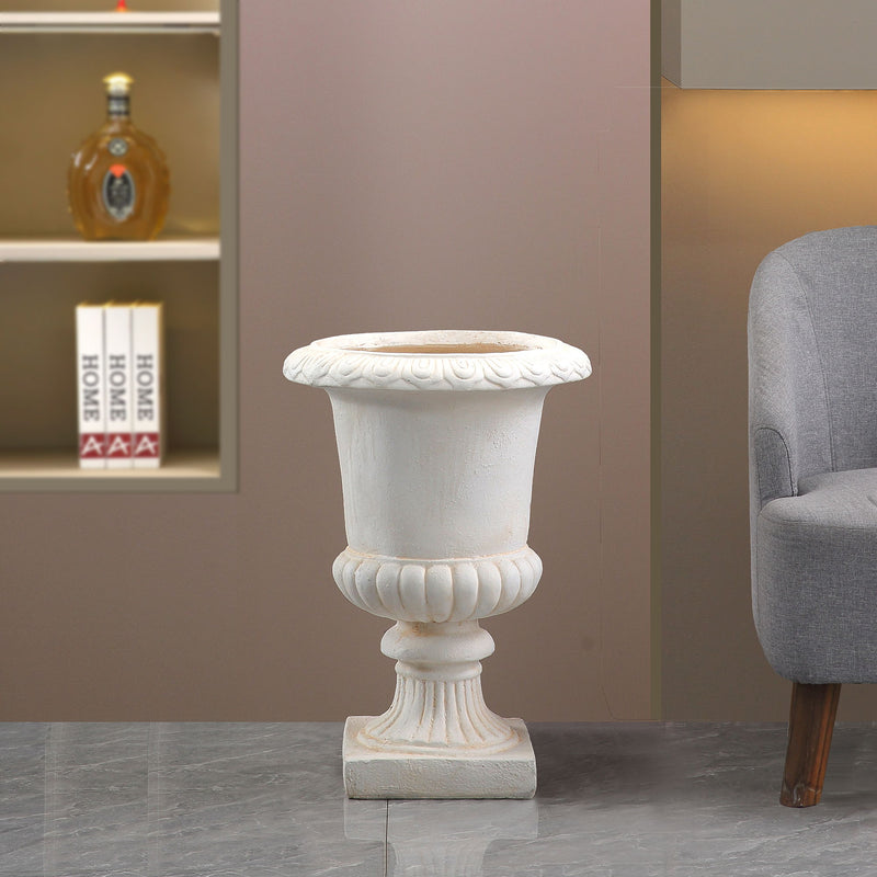 Roman Urn Planter Pot For Indoor / Outdoor - Beige White
