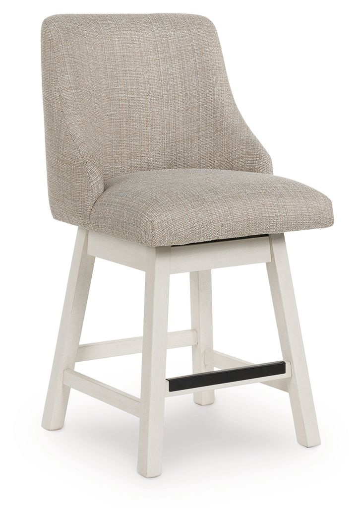 Robbinsdale - Upholstered Swivel Curved Back Barstool (Set of 2) - Antique White