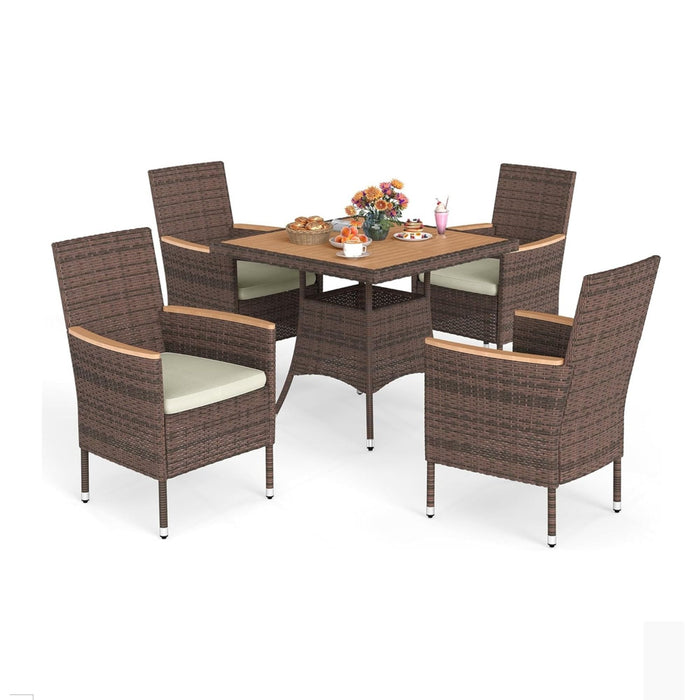 All-Weather Square Rattan Patio Dining Table