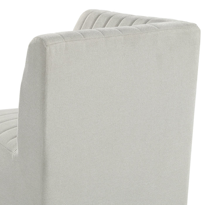 Jemma Upholstered Corner Chair in Beige Linen