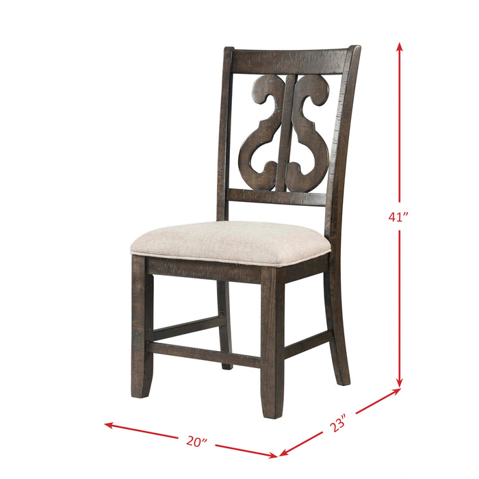 Stone Round 7PC Dining Set-Round Table & 6 Chairs