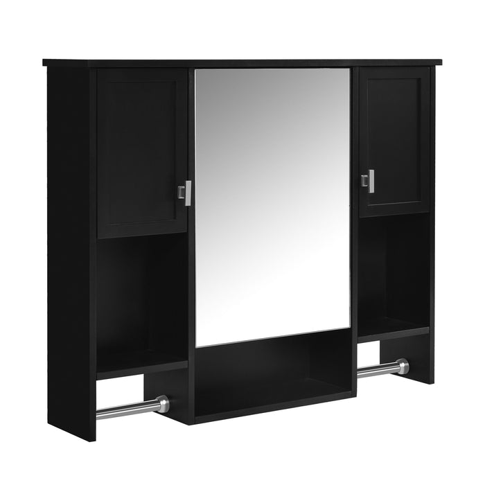 Wall Mounted Bathroom Storage Cabinet With Mirror, Medicine Cabinet With Towel Bar