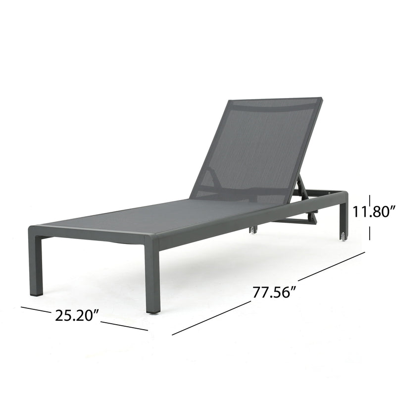Outdoor Patio Chaise Lounge With 5 Reclining Positions