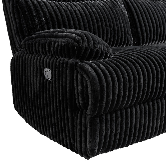 Admiral Loveseat with Console in Masis Black
