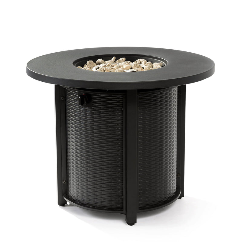 Propane Gas Fire Pit Table, 50000 Btu Round Steel Fire Pit
