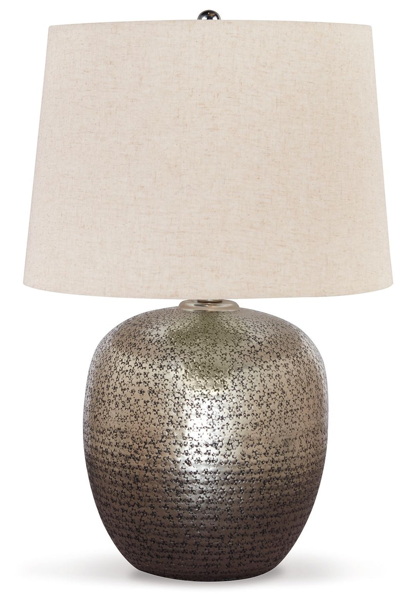 Magalie - Metal Table Lamp - Antique Silver Finish