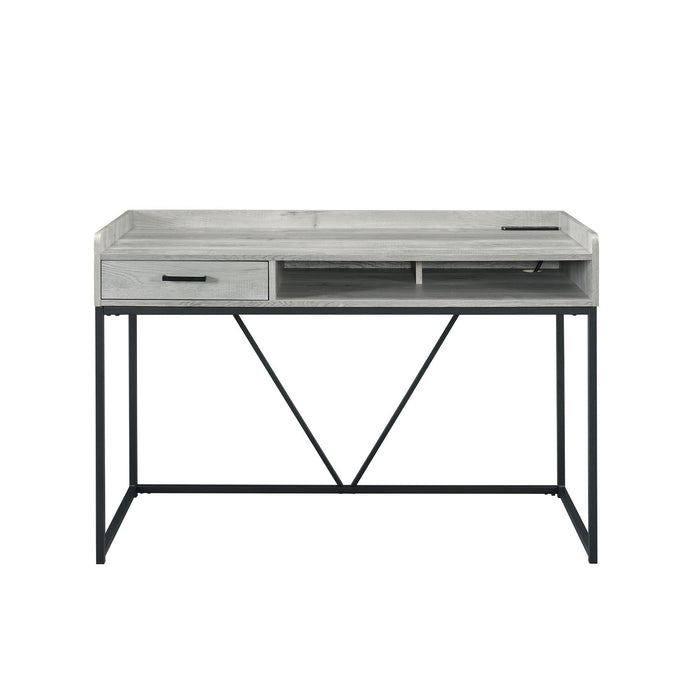 Preston - 2 Piece Desk And Bookshelf Set - Gray