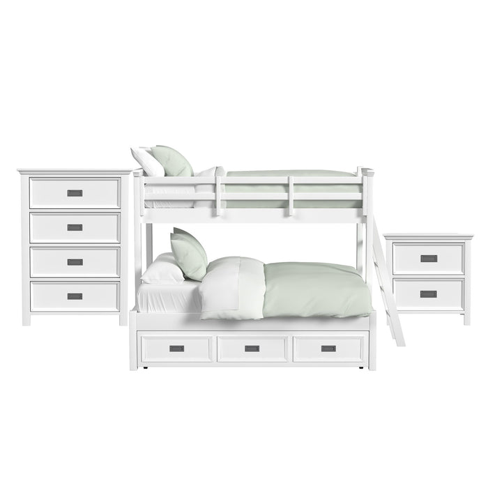 Hampton Kids - Bunk With Ladder And Trundle Bedroom Set