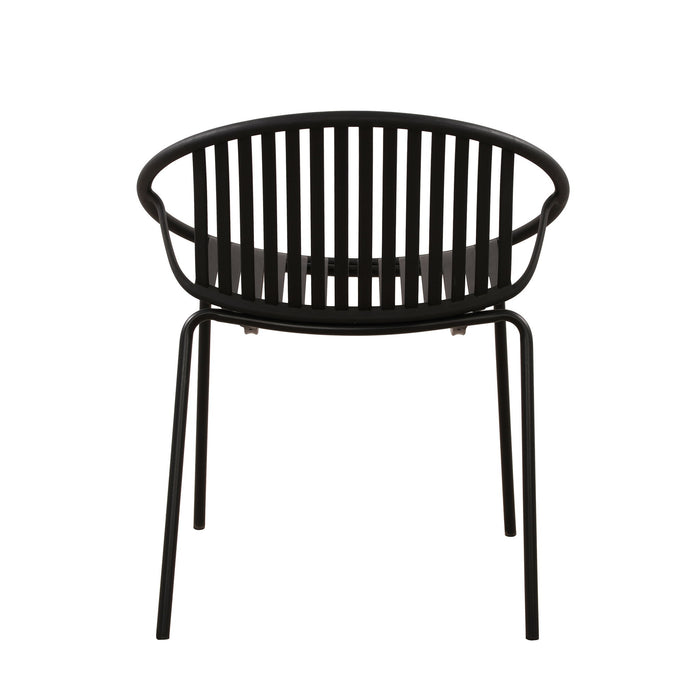 Stackable Outdoor Chairs With Breathable Plastic Backrest (Set of 2)