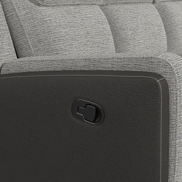 Hornet 3PC Living Room Set in Rancho Grey-Sofa, Loveseat & Recliner