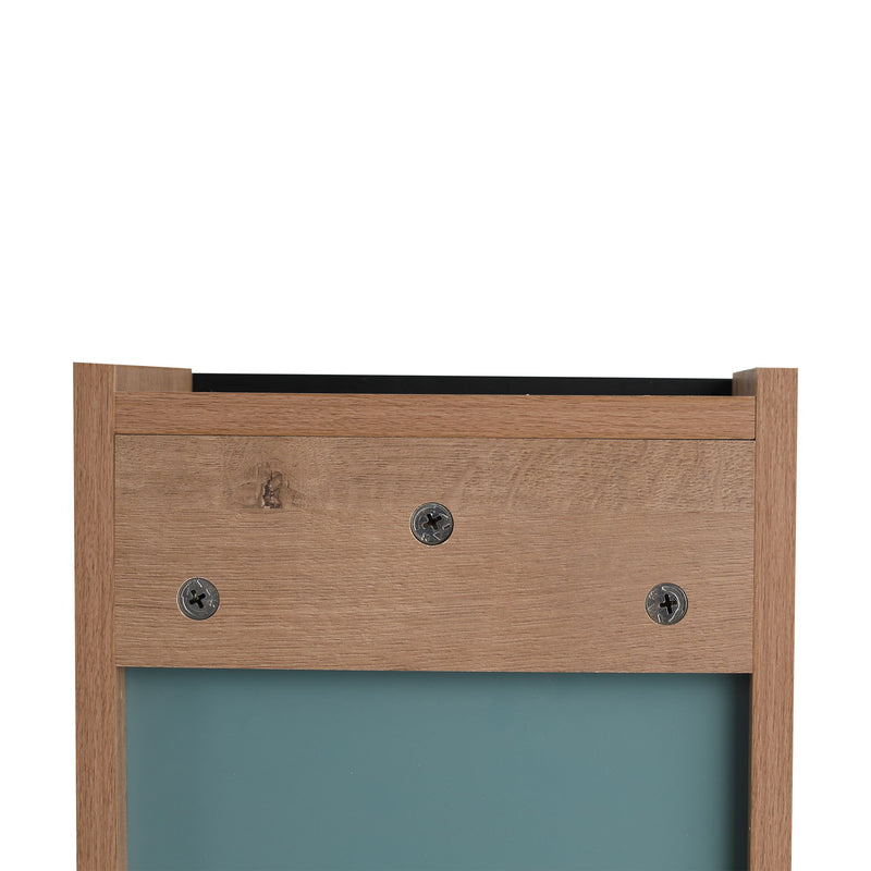 10" Bathroom Wall Mirror Cabinet With Door, Adjustable Shelf - Imitative Oak