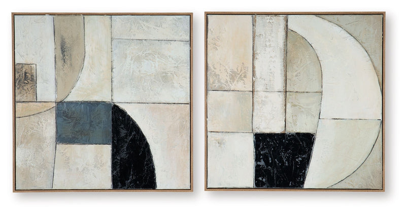 Bexlen - Wall Art Set (Set of 2) - Tan / Taupe / Black