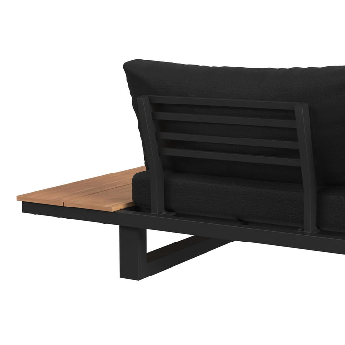 Cabana Three Piece Outdoor Living Set with Dark Grey Olefin in Black