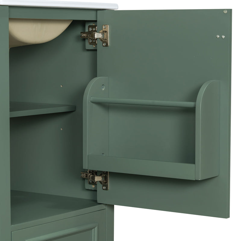 Bathroom Vanity With Sink, Soft Close Door, Adjustable U-Shaped Shelf