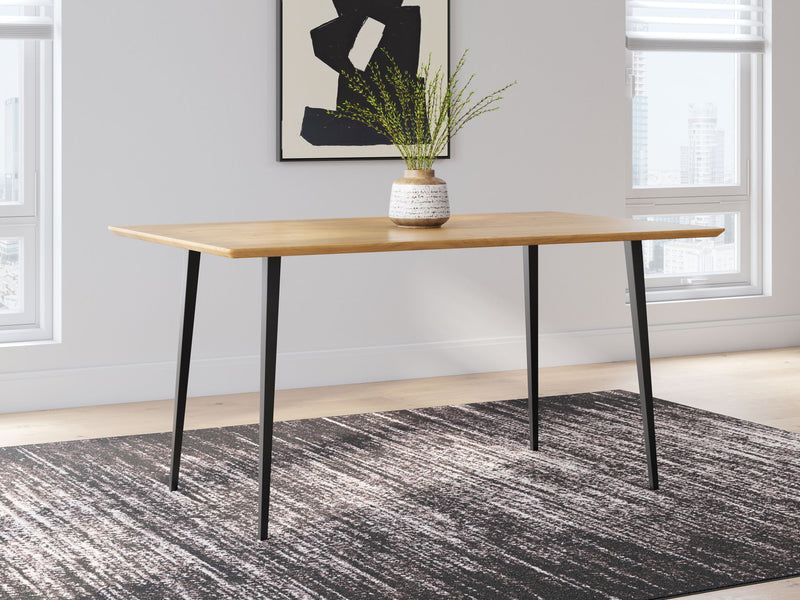Gretlynn - Rectangular Dining Room Table - Black / Natural