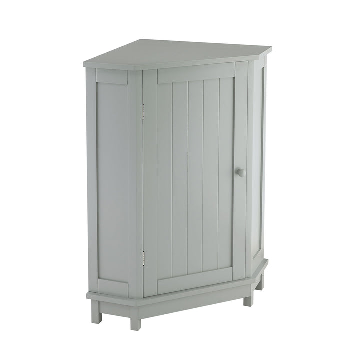 Triangle Corner Bathroom Cabinet With Adjustable Shelf, Storage Unit - Gray