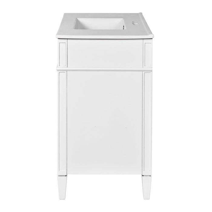 Bathroom Vanity With Mirror Cabinet, Single Sink With 2 Soft Closing Doors And 4 Drawers