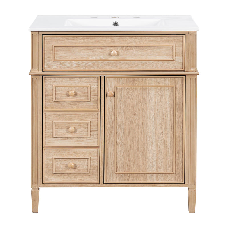 Bathroom Vanity With Sink, Flip Out Drawer, 2 Soft Close Drawers, 1 Soft Close Door - Wood