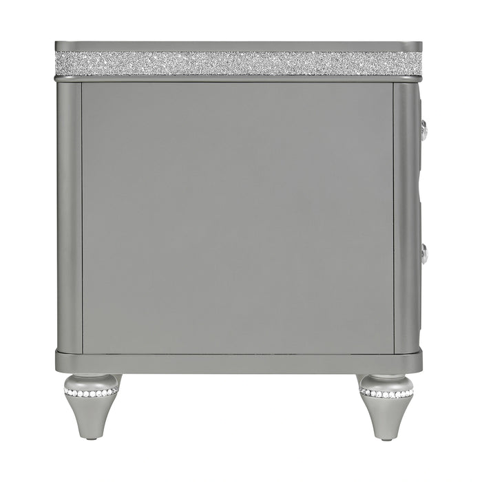 Avril Chairside Table with Power/USB in Silver