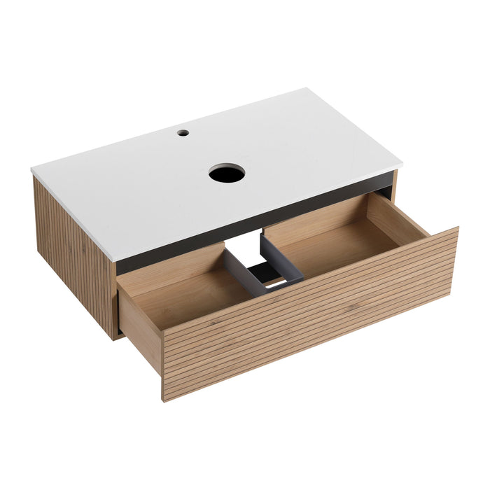 Wall Mounted Bathroom Vanity & 1 Soft Close Drawer (Excluding Sink)