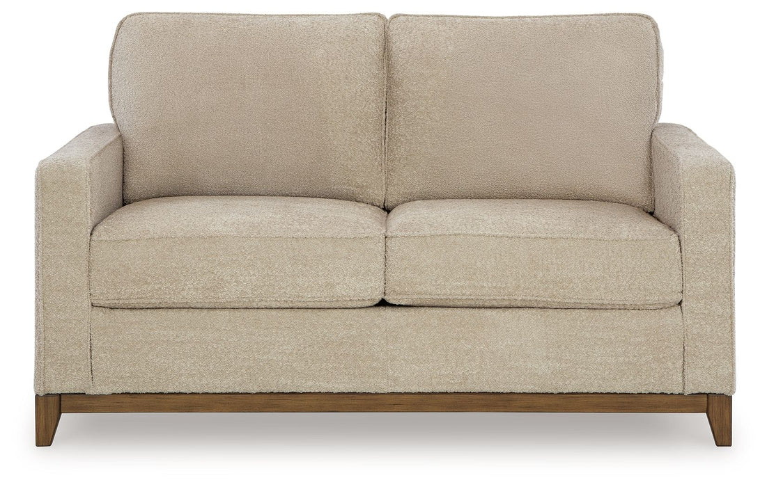 Arendale - Loveseat With Dark Cushions - Desert