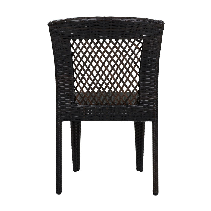 7 Piece Outdoor Patio Dining Set With Table & 6 Chairs - Brown / Brown Multi
