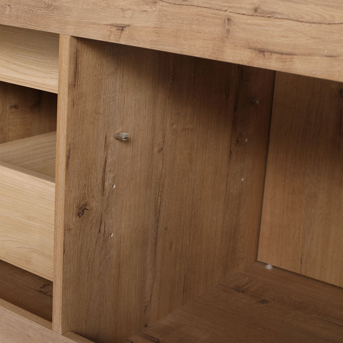 36" Freestanding Bathroom Vanity With Sink, Soft Close Doors & 2 Drawers - Imitative Oak