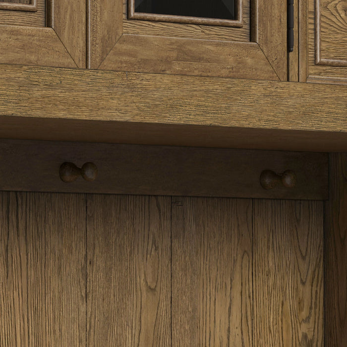 Heritage & Home Buffet and Hutch in Oak Brown