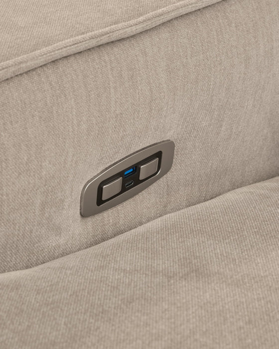 Carceri - 3-Piece Power Sectional Reclining Sofa With Armless Power Recliner - Cashmere