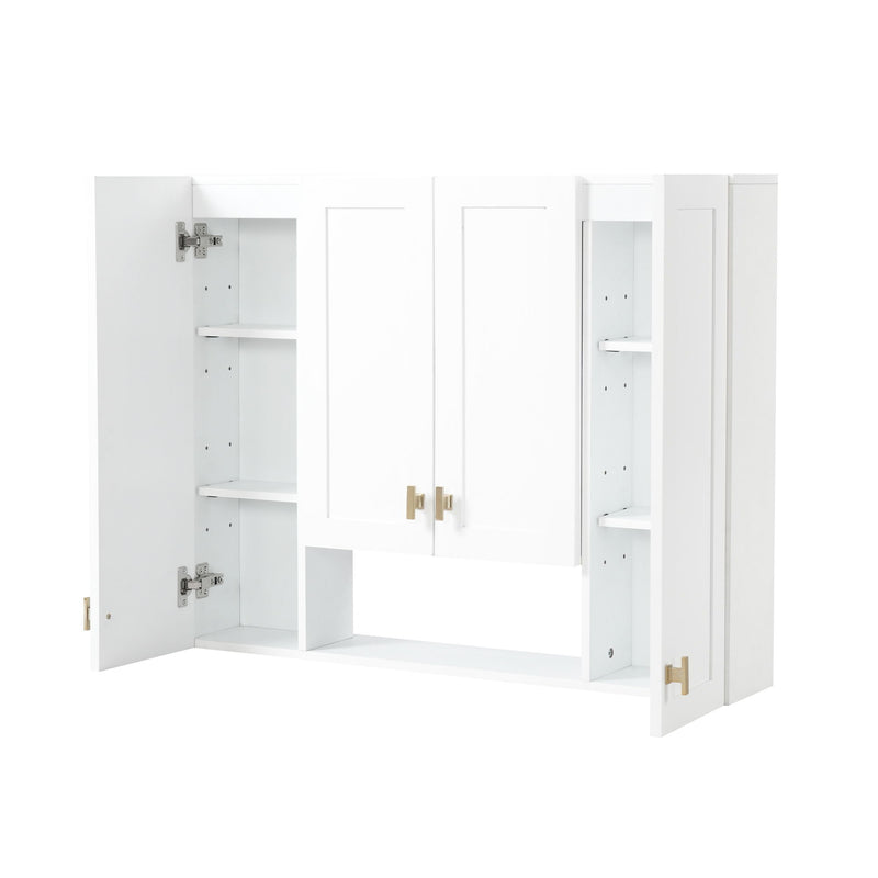 30" Bathroom Cabinet With 5 Adjustable Shelves, Wall Mounted Medicine Cabinet - White