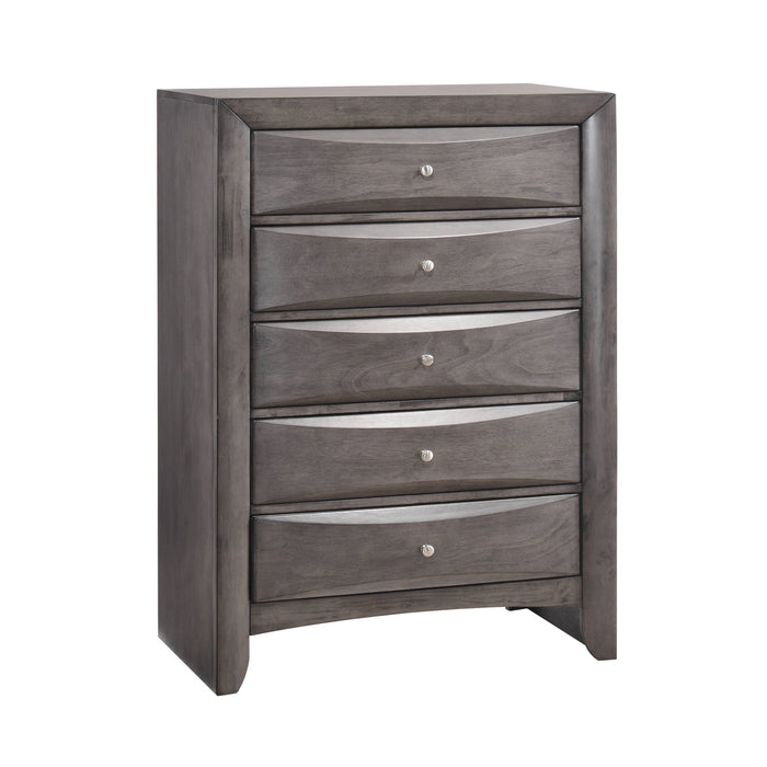 Emily Chest Grey 5Drawer (Sturdy)