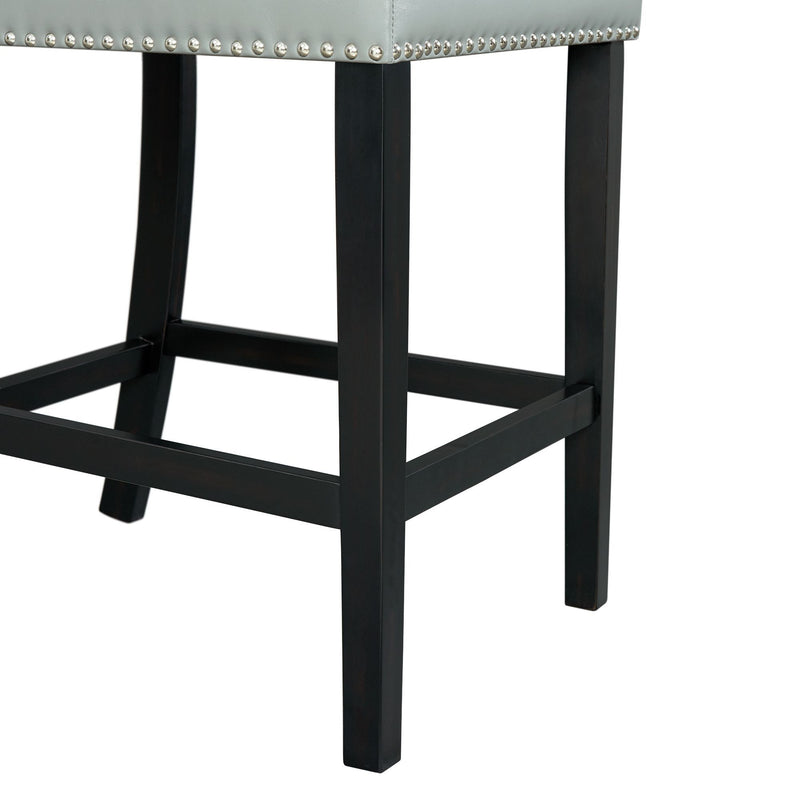 Francesca - Square 5 Piece Counter Height Dining Set, Table & Four PU Chairs - Gray / Marble