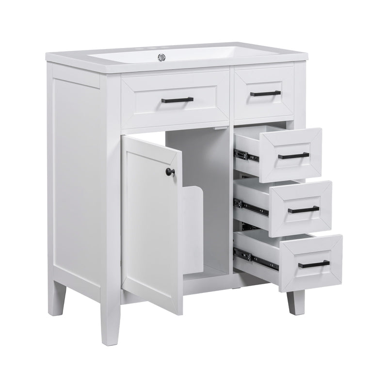 Modern Bathroom Vanity With Sink Combo, 3 Drawers, Undermount Drop-In Sink