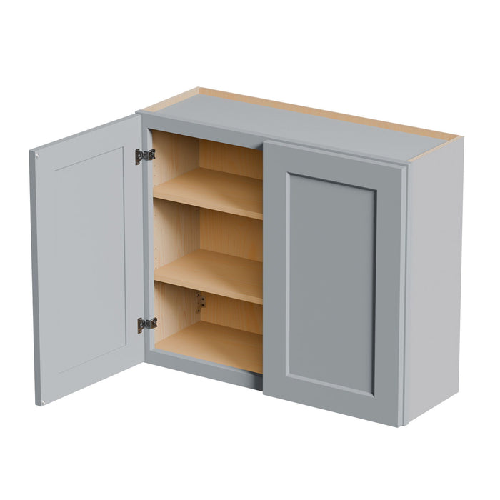 Shaker Wall Cabinet With Soft Close Hinges, Adjustable Shelves, Double Door