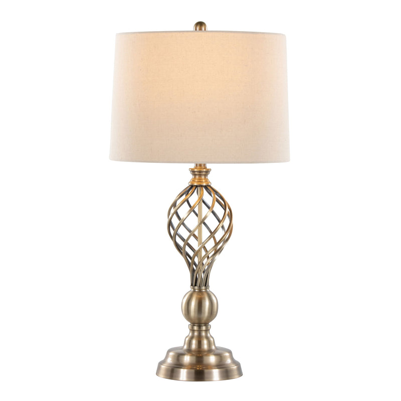 Linx - Twist Contemporary Table Lamp (Set of 2) - Antique Soft Brass / White
