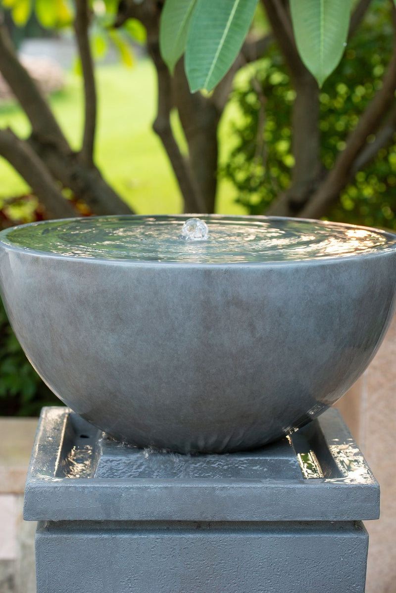 Zen Bowl Water Fountain, Outdoor Bird Feeder / Bath Fountains, Relaxing Water Feature For Garden