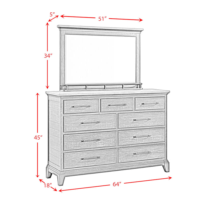 Montrose Dresser and Mirror Set in Espresso & Brown