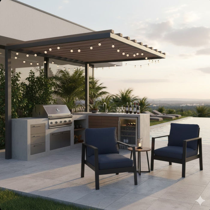 All-Weather Ergonomic Patio Armchairs With Thick Cushions (Set of 2)